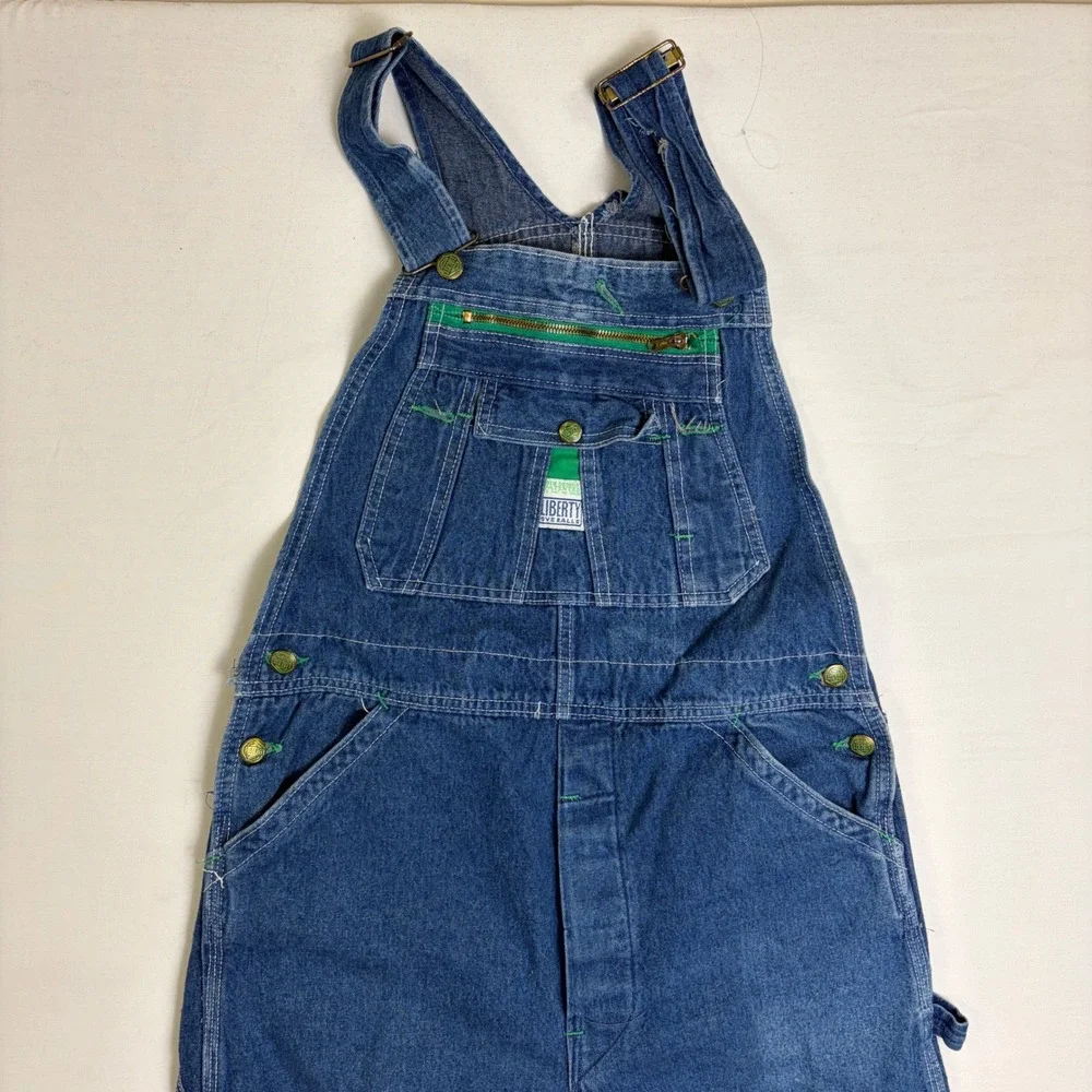 Liberty Mens Blue Denim Overalls Bib Workwear 36x33 USA Farmer Carpenter Utility